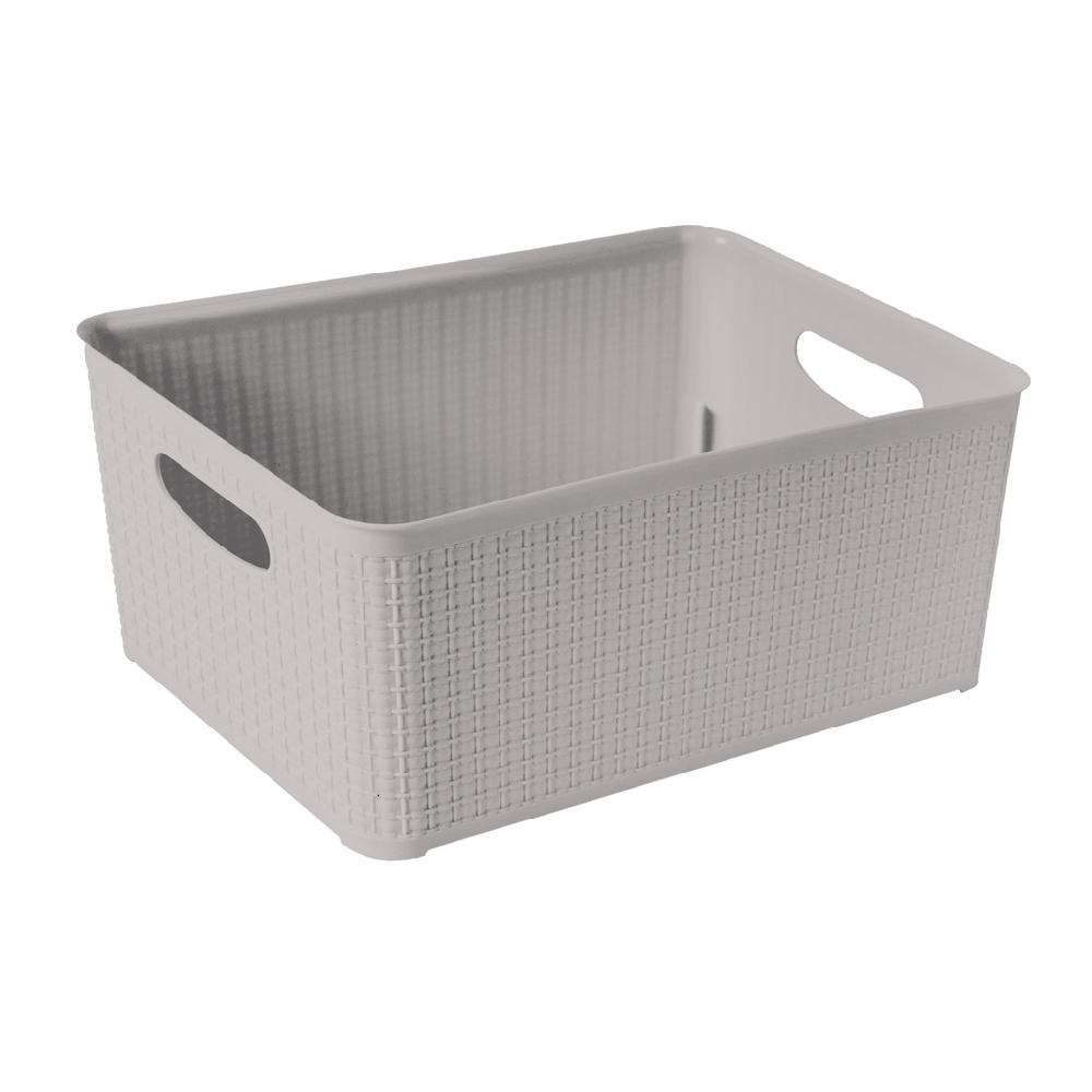 Great plastic Cesto Rectangular Mimbre Gris 14L Ofertas especiales