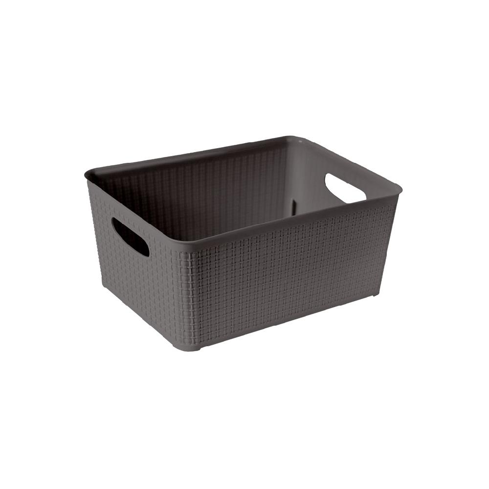 Great plastic Cesto Rectangular Mimbre Grafito 10L Precio ultrabajo