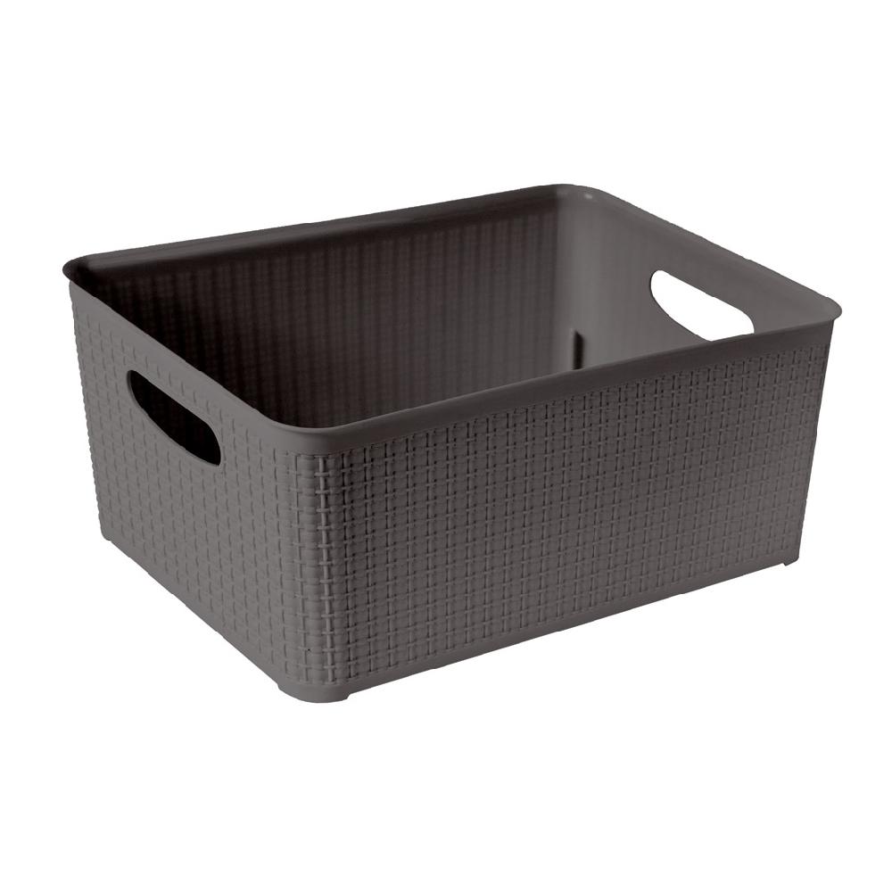 Great plastic Cesto Rectangular Mimbre Grafito 14L