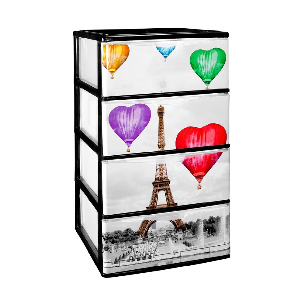 Great plastic L/4 Cajones Apilables Negro Iris IML Paris Precio de fábrica