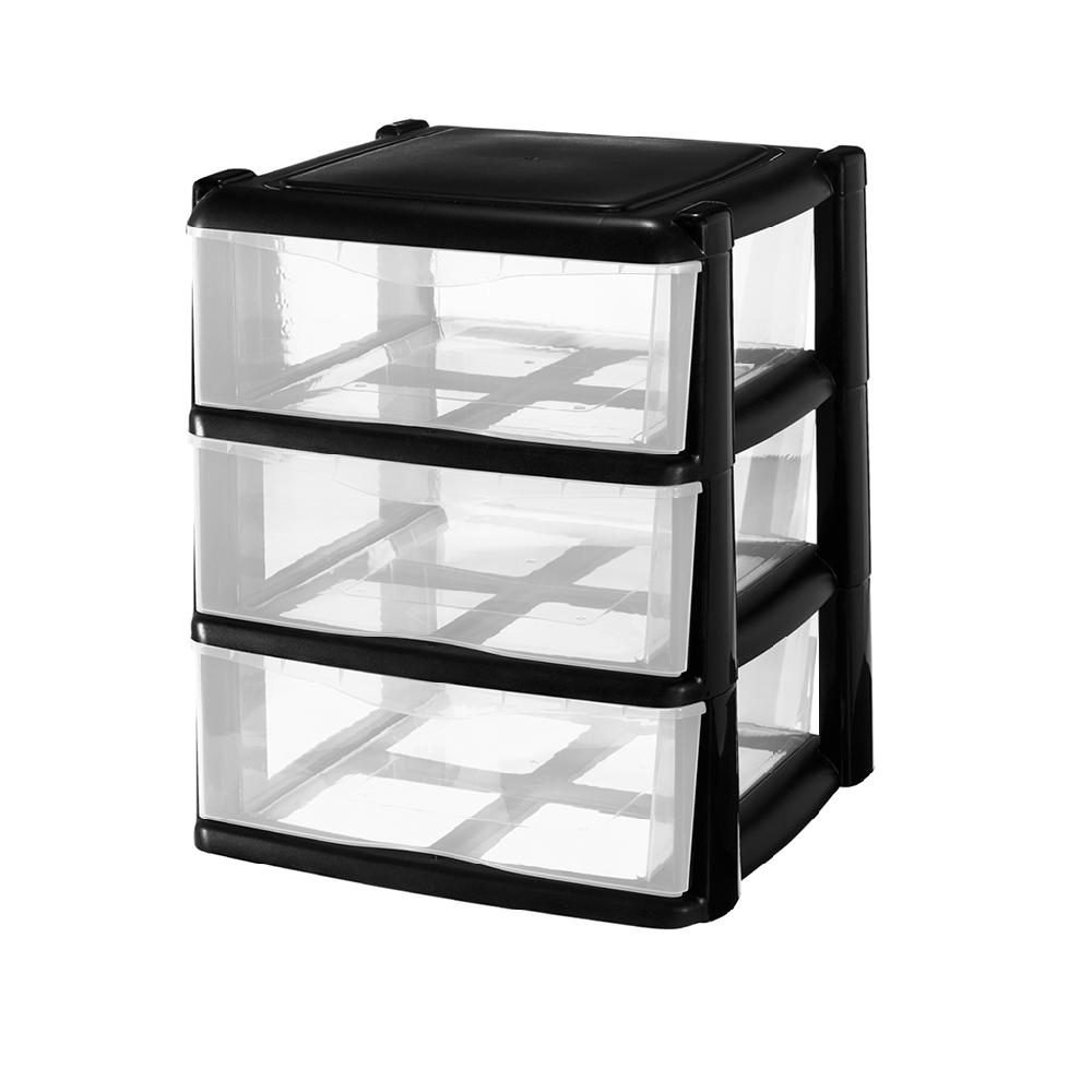 Great plastic L/3 Cajones Apilables Nova Negro (Mod. 3) Devoluciones gratuitas