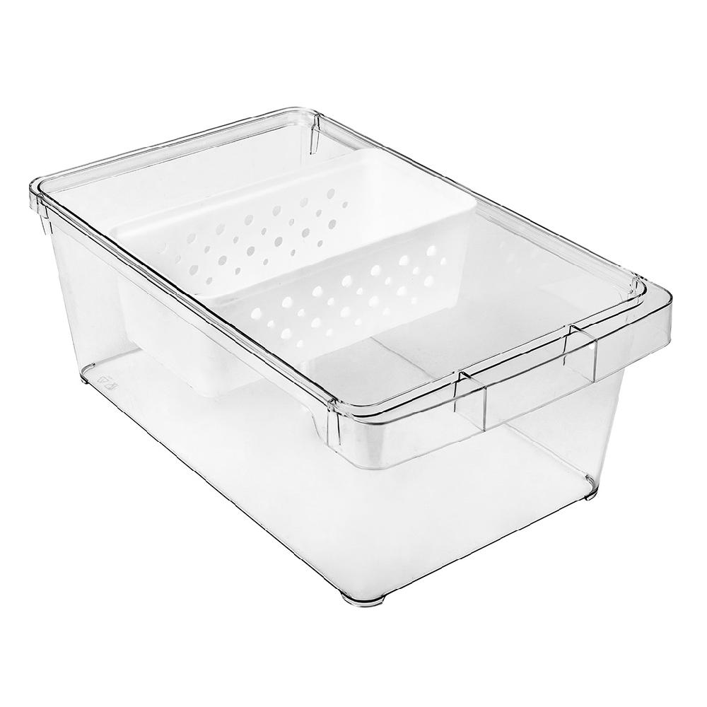 Great plastic Cajon Organizador Frigo con Cesta Precio de fábrica