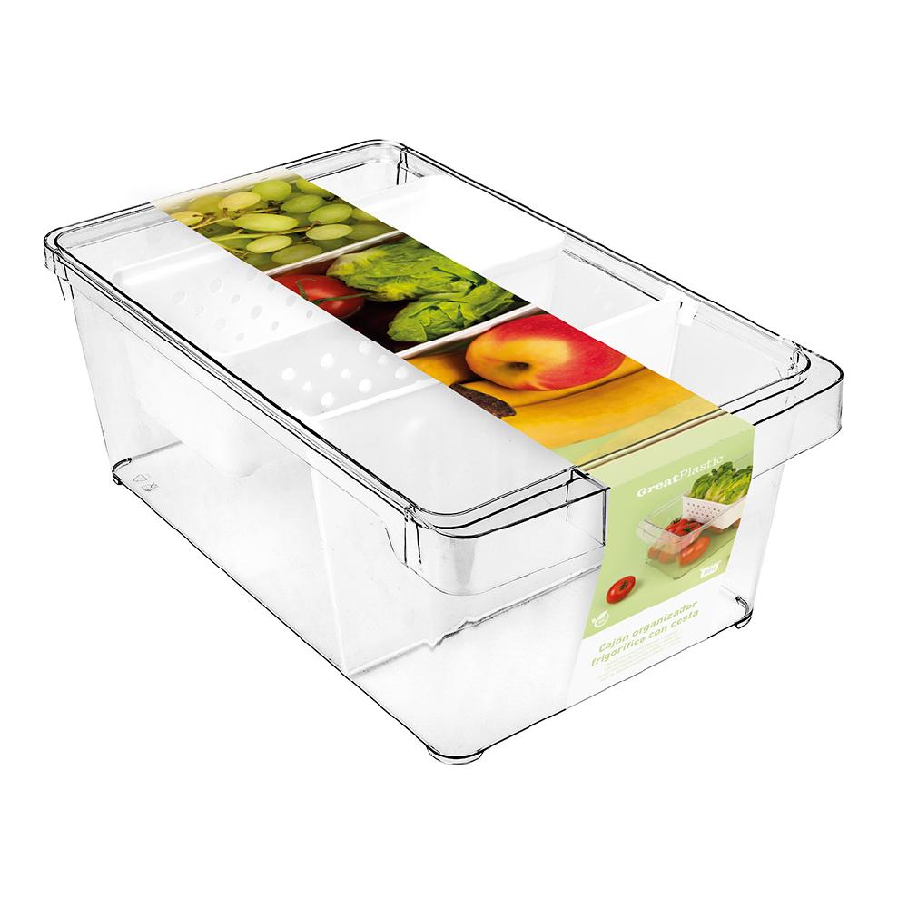 Great plastic Cajon Organizador Frigo con Cesta + Separador Promoción por tiempo limitado