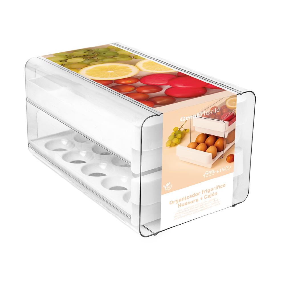 Great plastic Organizador Frigo Huevera + Cajon Solo hoy