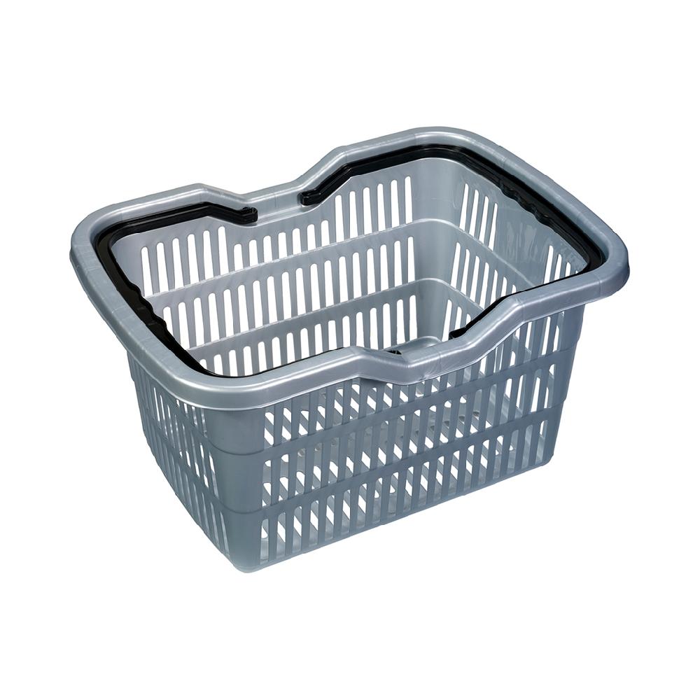 Great plastic Cesta Multiusos Rectangular con Asas 20L. Plata En oferta