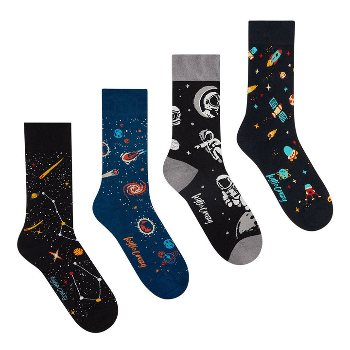 kylie crazy Original pack regalo con 4 pares diferentes de calcetines + caja de COHETE (ASTRONAUTAS) Precio ultrabajo