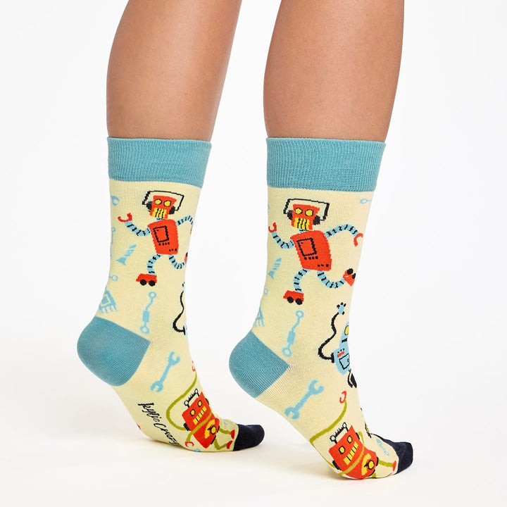 kylie crazy Calcetines divertidos de algodón "sin costuras" ROBOT Rebajas de fin de temporada