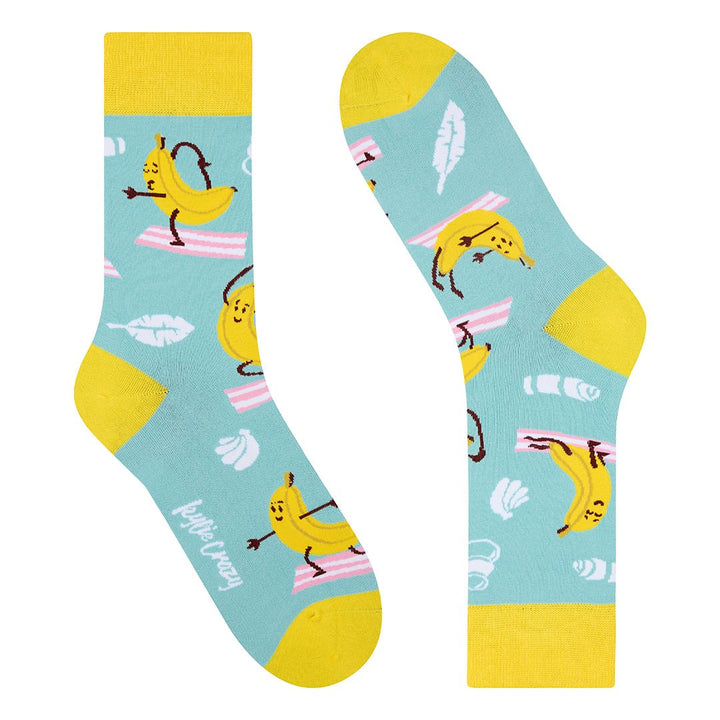 kylie crazy Calcetines divertidos de algodón "sin costuras" PLATANO YOGA Precio ultrabajo