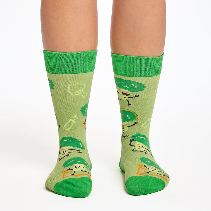 kylie crazy Calcetines divertidos de algodón "sin costuras" BROCOLI