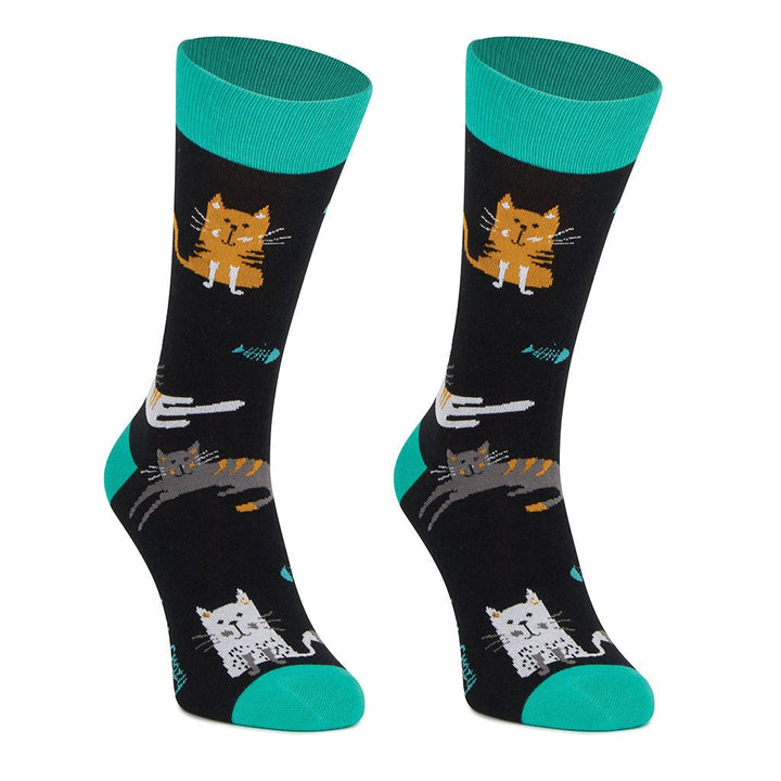 kylie crazy Calcetines divertidos de algodón GATO ESMERALDA