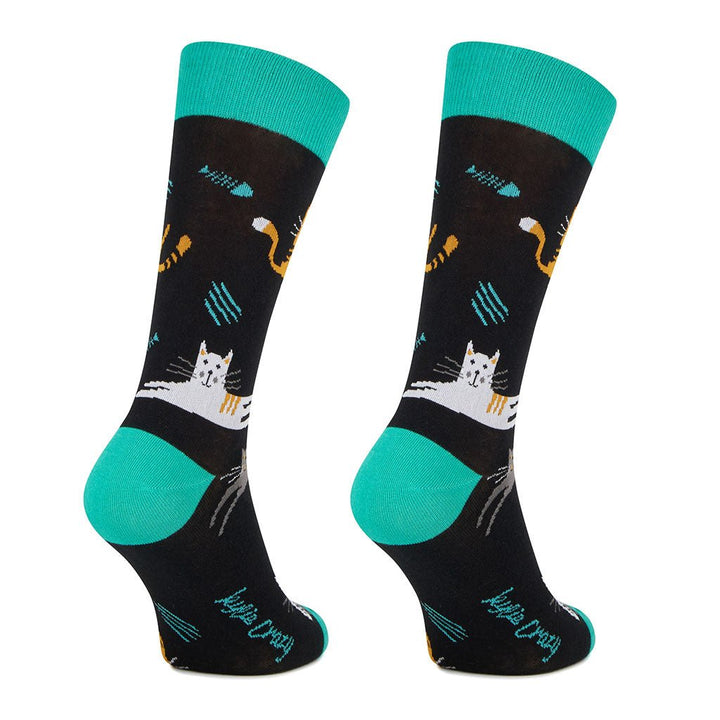 kylie crazy Calcetines divertidos de algodón GATO ESMERALDA Última moda