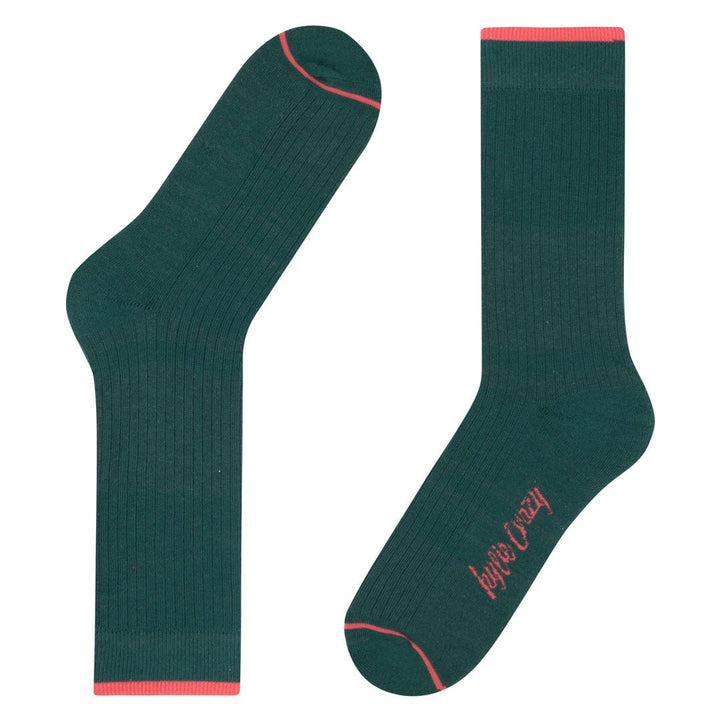 kylie crazy Calcetines verde de algodón con acolchado PIES DELICADOS Outlet online