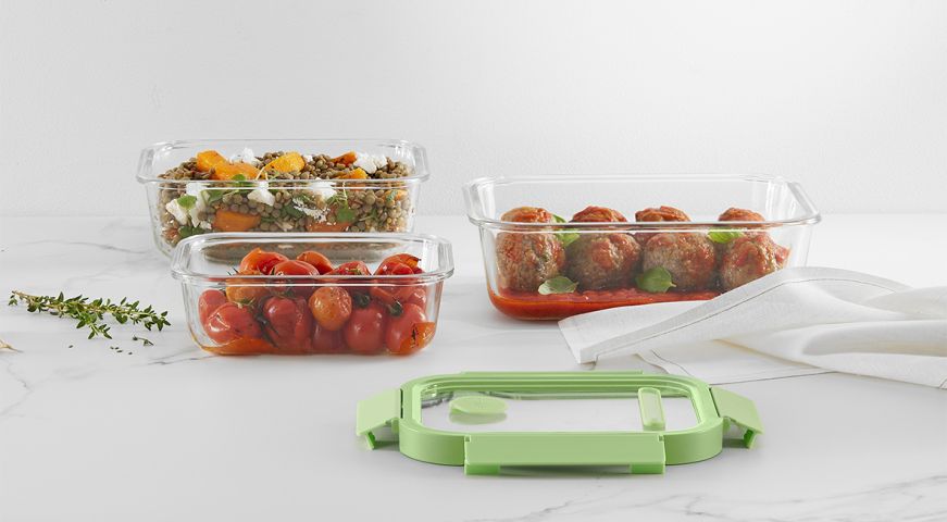 lékué Recipiente hermético 100% de vidrio 370 ml rectangular Rebajas online