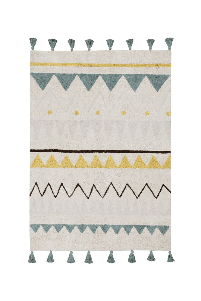 lorena canals ALFOMBRA LAVABLE AZTECA VINTAGE BLUE