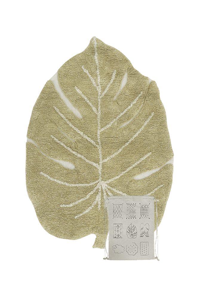 lorena canals ALFOMBRA LAVABLE MINI MONSTERA OLIVE