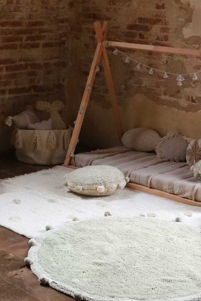 lorena canals ALFOMBRA LAVABLE HIPPY DOTS NATURAL - OLIVE Rebajas