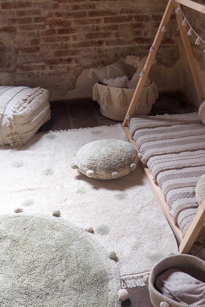 lorena canals ALFOMBRA LAVABLE HIPPY DOTS NATURAL - OLIVE Rebajas