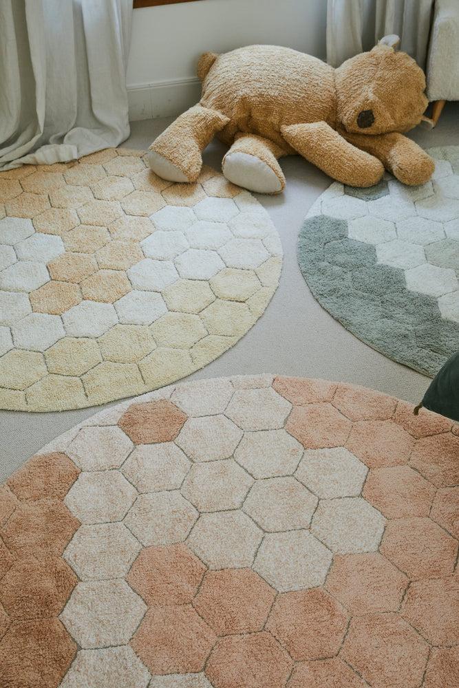 lorena canals ALFOMBRA LAVABLE REDONDA HONEYCOMB GOLDEN Oferta especial de fábrica