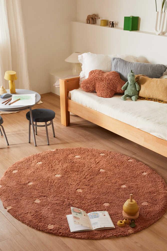lorena canals ALFOMBRA LAVABLE REDONDA DOT CHESTNUT Tienda de fábrica