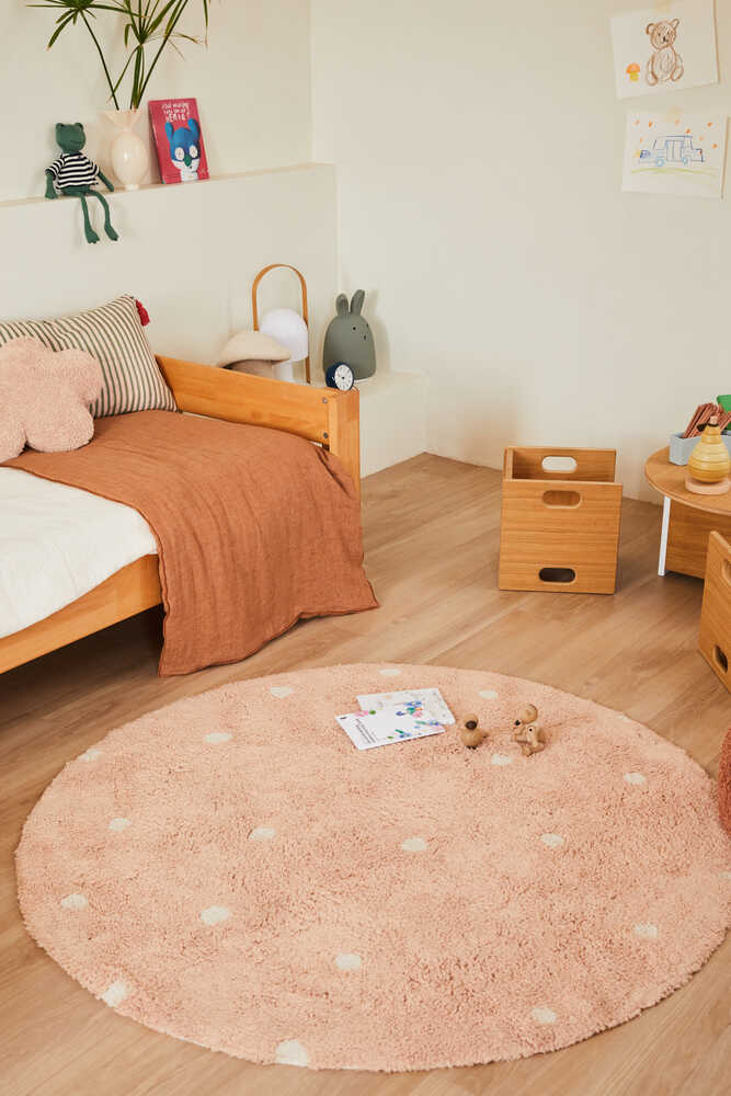 lorena canals ALFOMBRA LAVABLE REDONDA DOT ROSE Ofertas de temporada