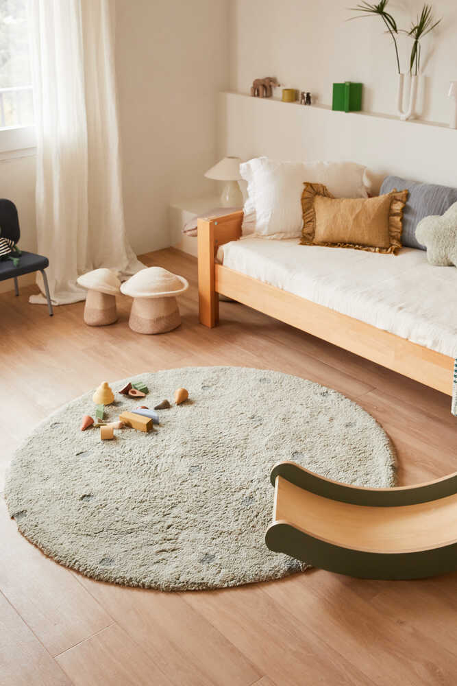 lorena canals ALFOMBRA LAVABLE REDONDA DOT BLUE SAGE Descuento