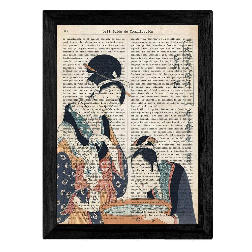 nacnic Pack de Cuatro Láminas Vintage Japonesas con Definiciones Venta caliente