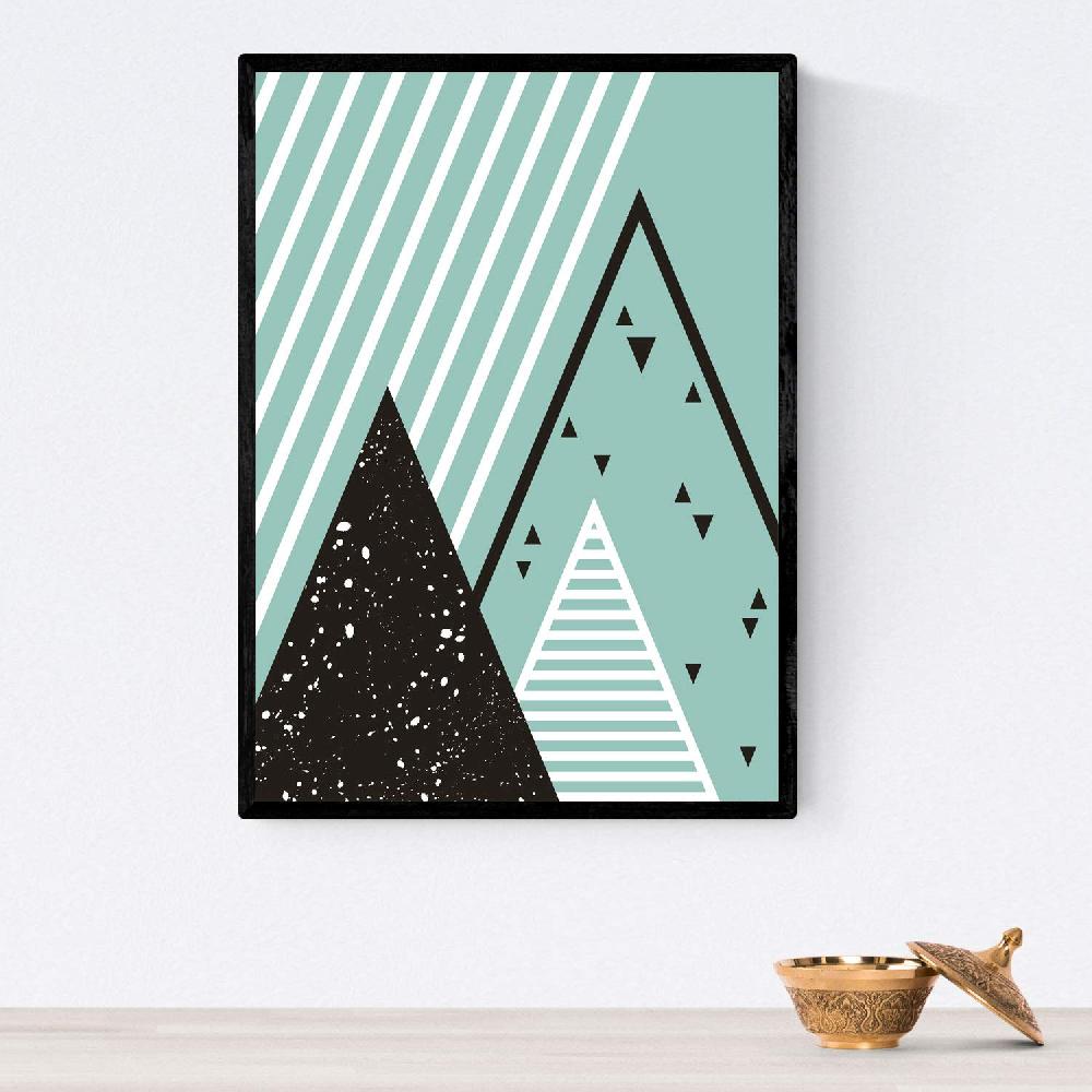 nacnic Pack de 3 Láminas Geométricas de Montañas Estilo Nórdico Ventas relámpago