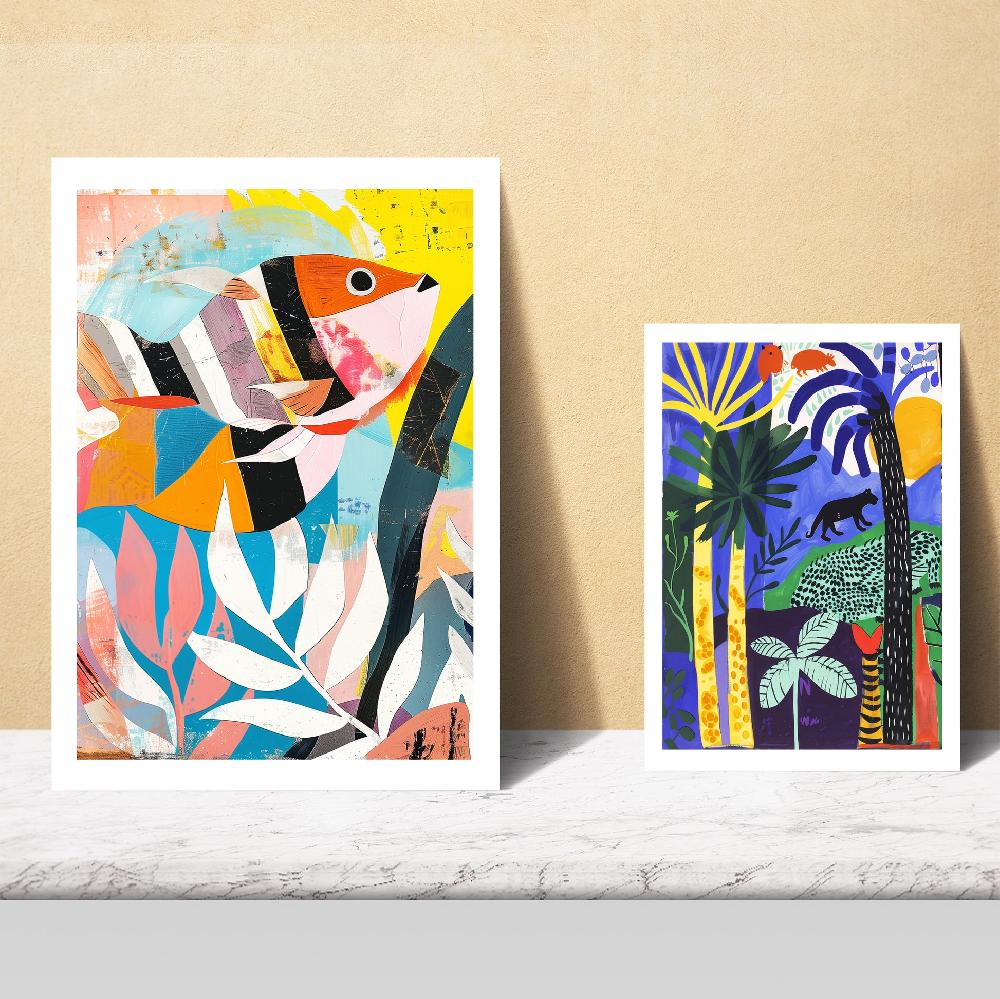 nacnic Matisse tonos amarillo rojo. Colores vibrantes Envío gratis