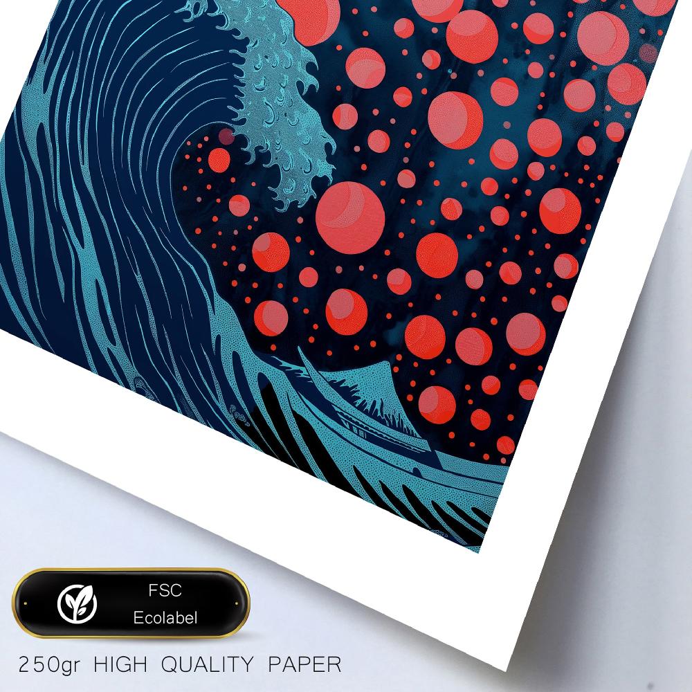 nacnic Poster Yayoi Kusama Champiñón Ola Colores Oscuros Descuento por venta flash