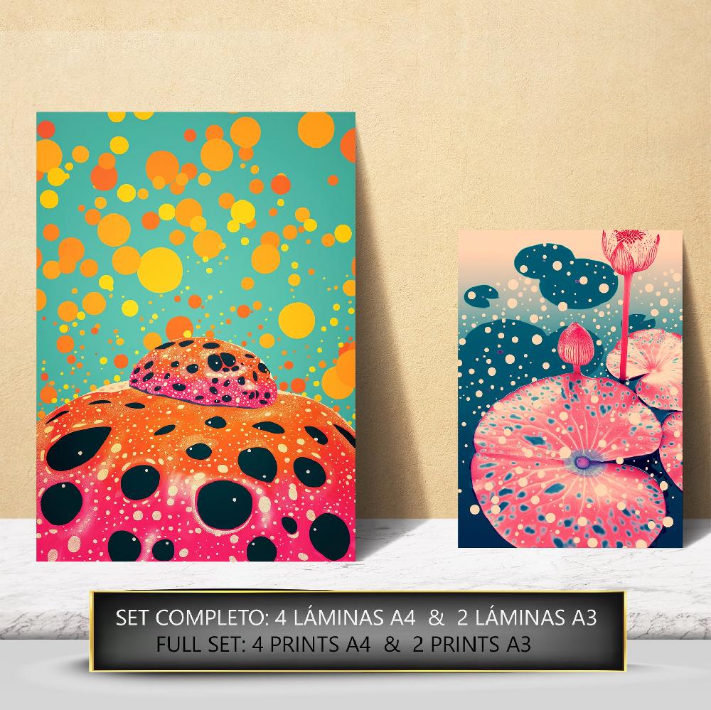 nacnic Lámina Yayoi Kusama calabaza rana en rosa y naranja japonés Ofertas de temporada