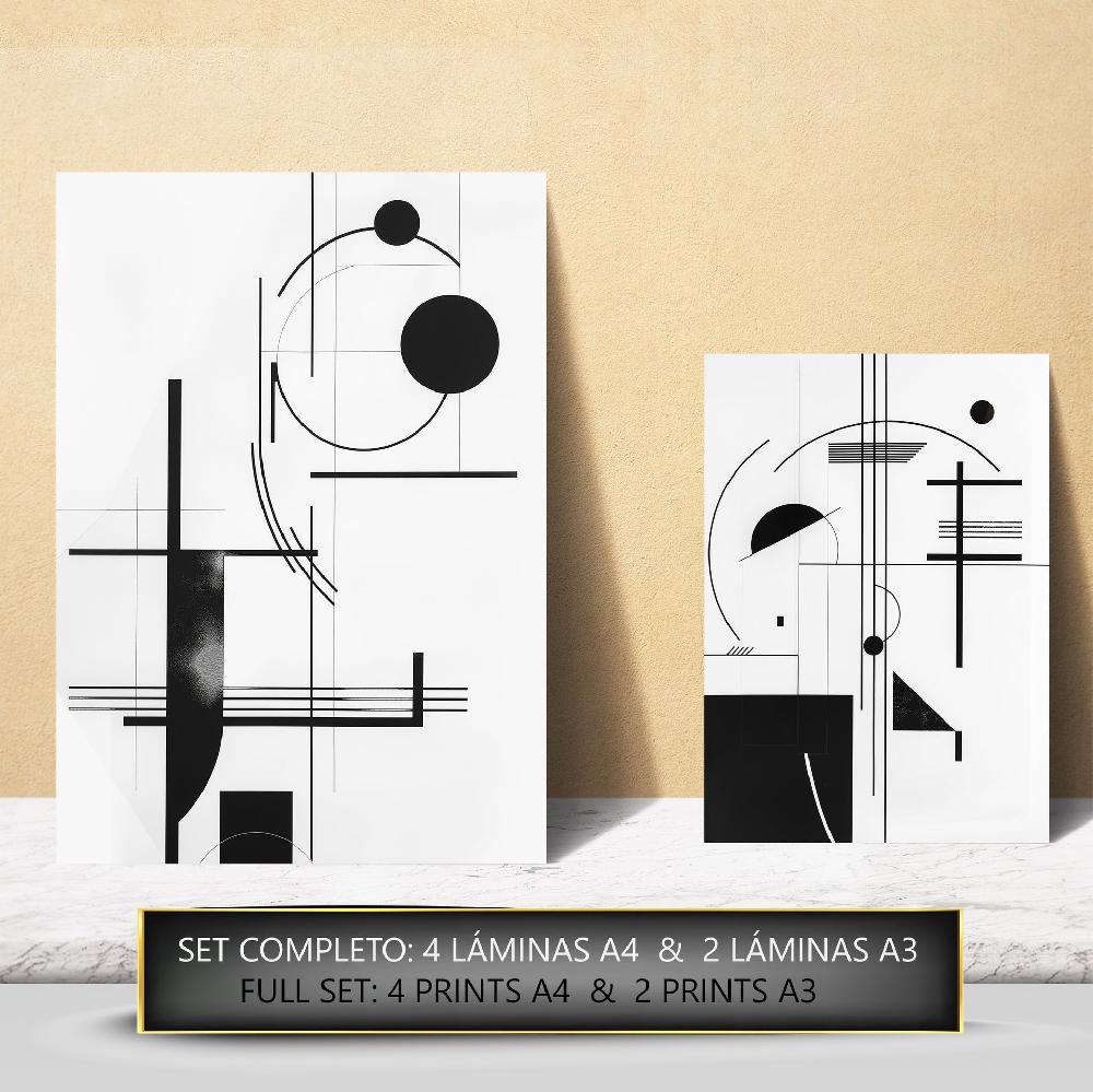 nacnic bauhaus blanco y negro lineas y formas Ofertas especiales
