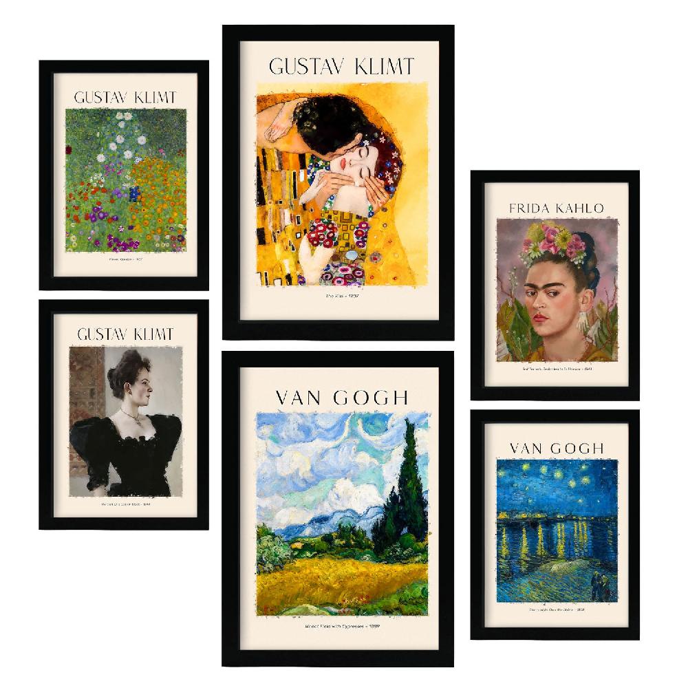 nacnic Set de Láminas de Frida Klimt y Van Gogh