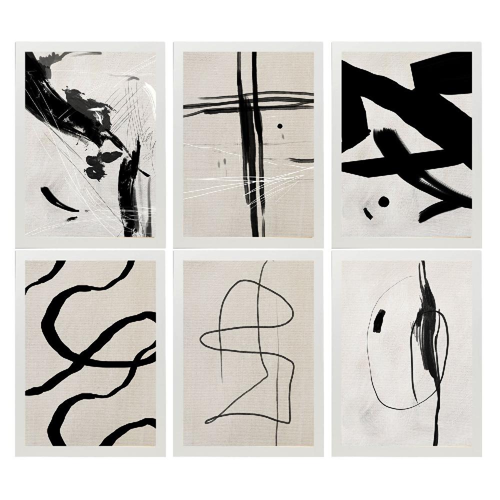 nacnic Nacnic Set de 6 Ilustraciones Artísticas del Pintor Franz Kline en Láminas para Decoración de Interiores Ventas relámpago