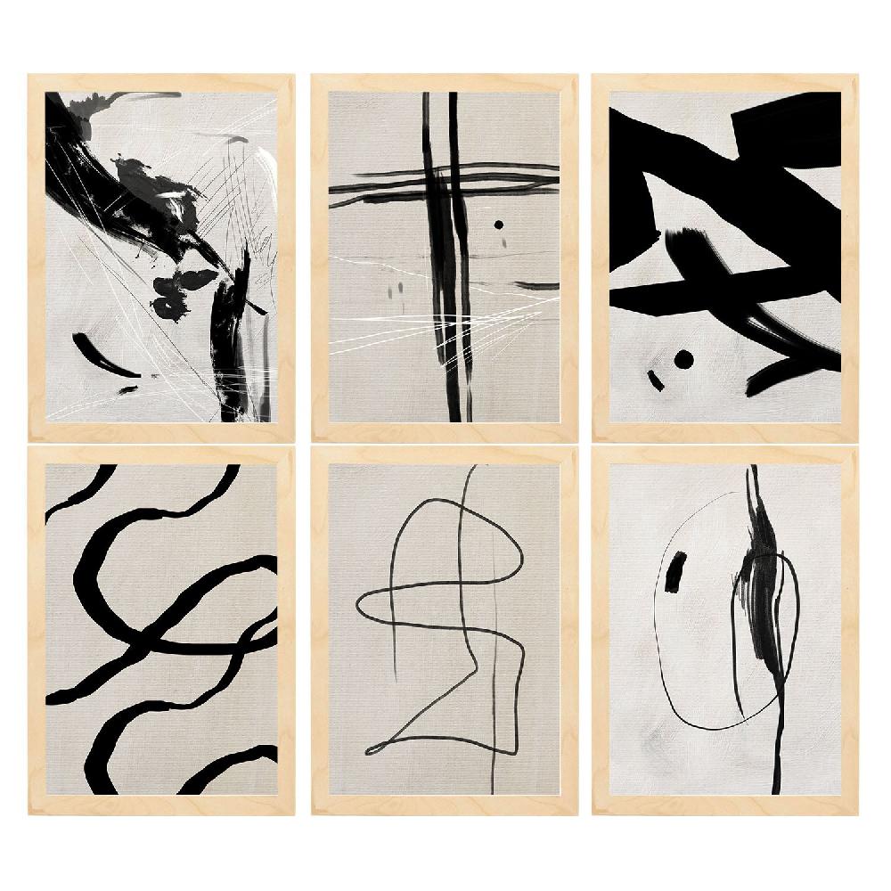 nacnic Nacnic Set de 6 Ilustraciones Artísticas del Pintor Franz Kline en Láminas para Decoración de Interiores Ventas relámpago