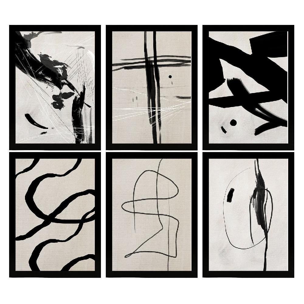 nacnic Nacnic Set de 6 Ilustraciones Artísticas del Pintor Franz Kline en Láminas para Decoración de Interiores Ventas relámpago