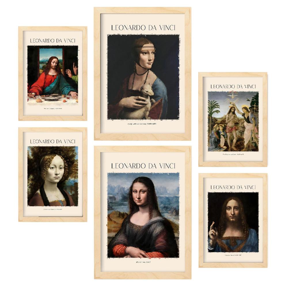 nacnic Set de 6 Láminas de Da Vinci Liquidación
