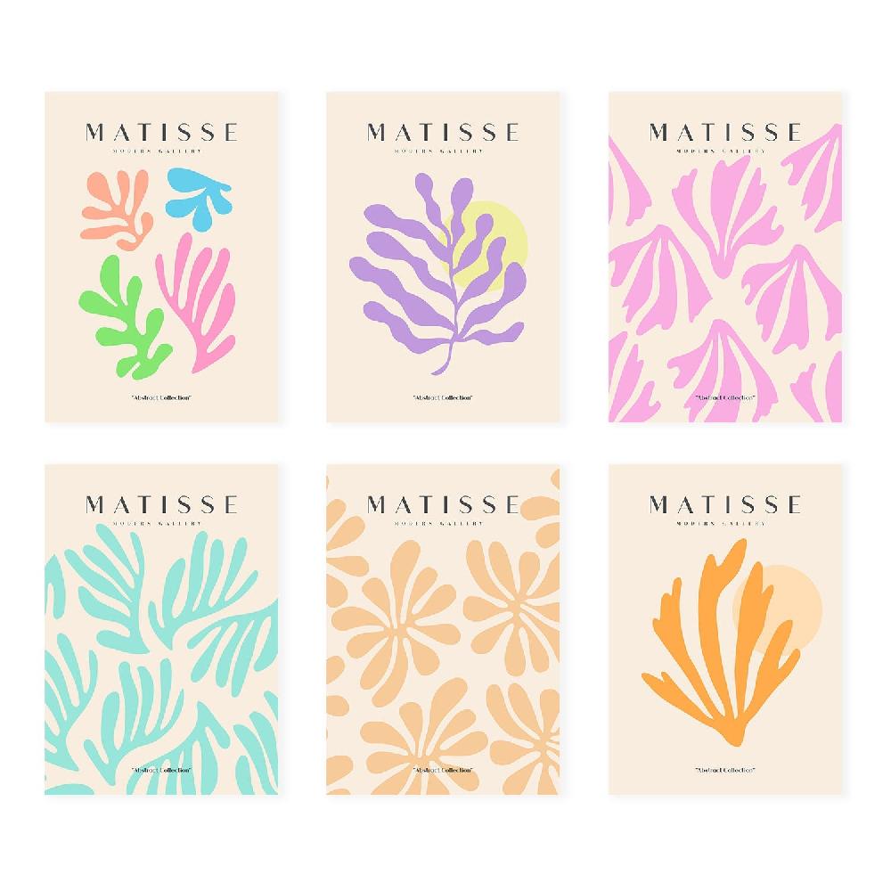 nacnic Set de 6 Láminas Artísticas de Matisse en Colores Pastel de Nacnic