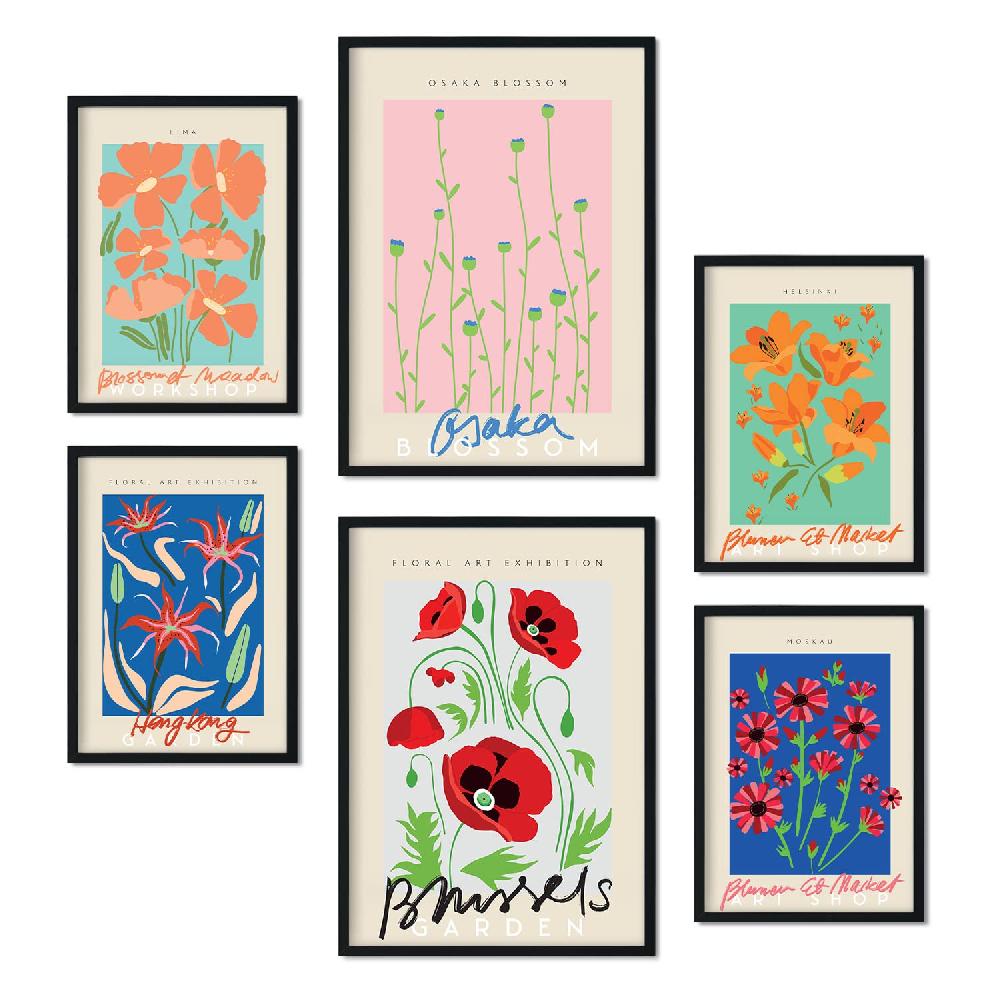 nacnic Set de 6 láminas de Flores de Primavera en estilo collage Últimos 2 días