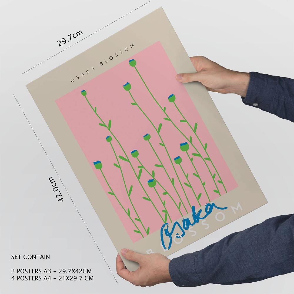 nacnic Set de 6 láminas de Flores de Primavera en estilo collage Últimos 2 días