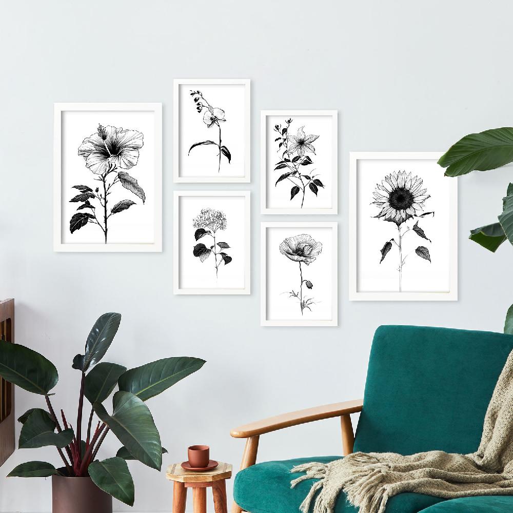 nacnic Nacnic Línea Flores Set_3 Láminas para Dormitorio Oferta especial de fábrica
