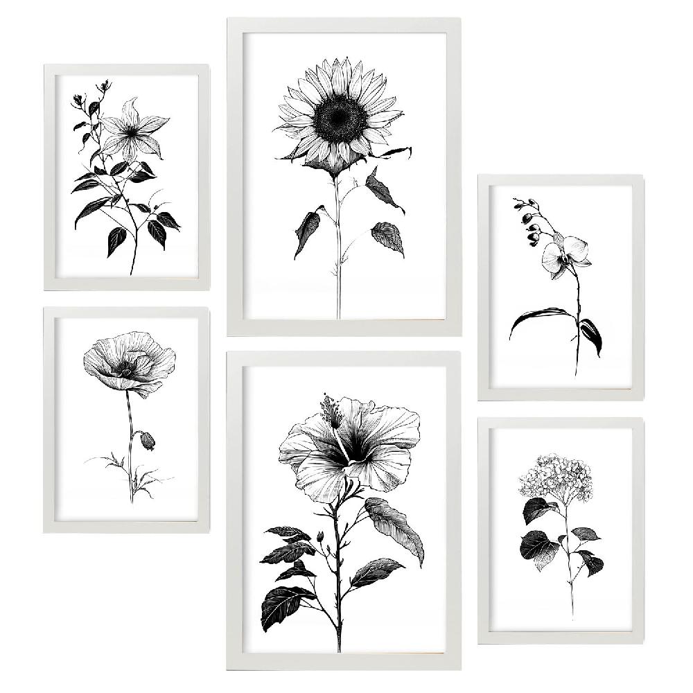 nacnic Nacnic Línea Flores Set_3 Láminas para Dormitorio Oferta especial de fábrica