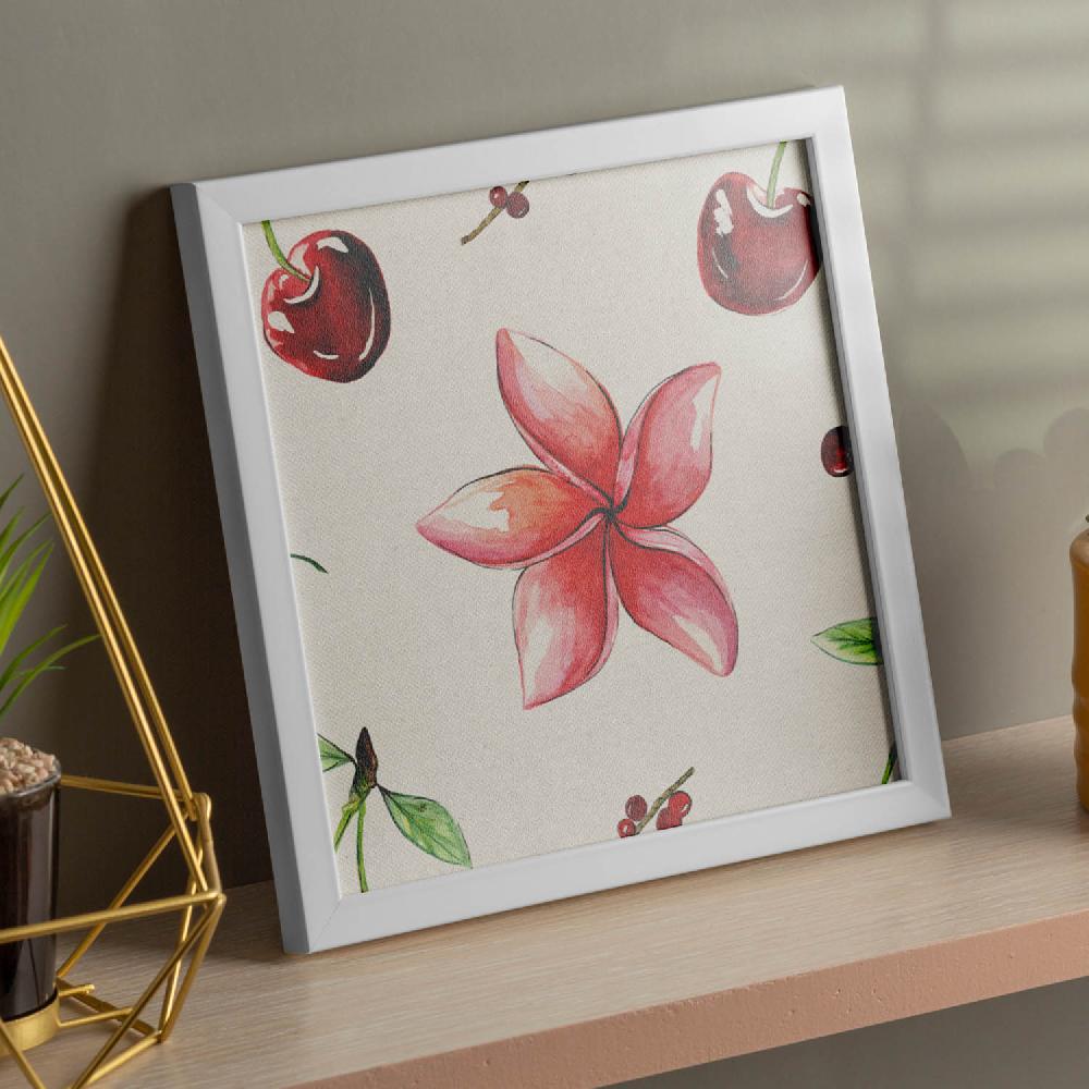 nacnic Lámina cuadrada de Flores y Cerezas