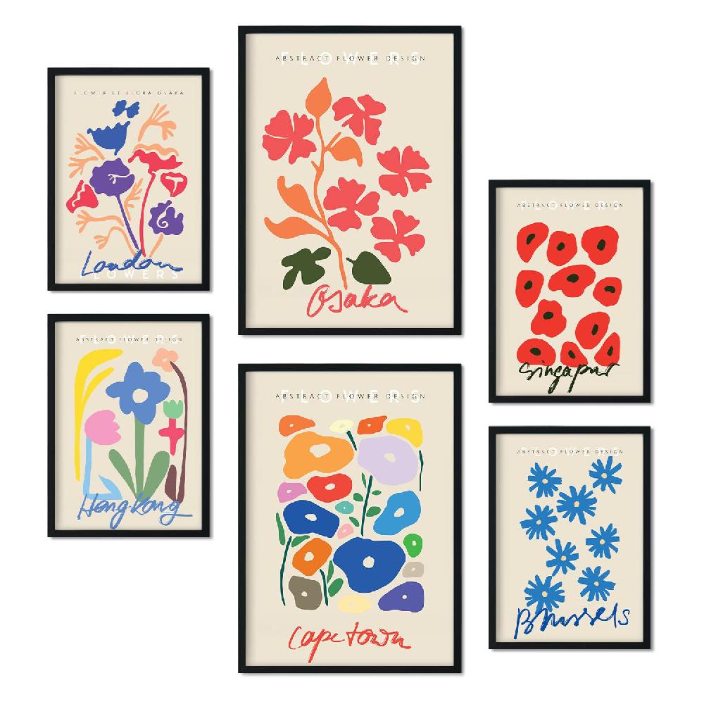 nacnic Set de 6 láminas de Collage Floral Envío internacional gratuito