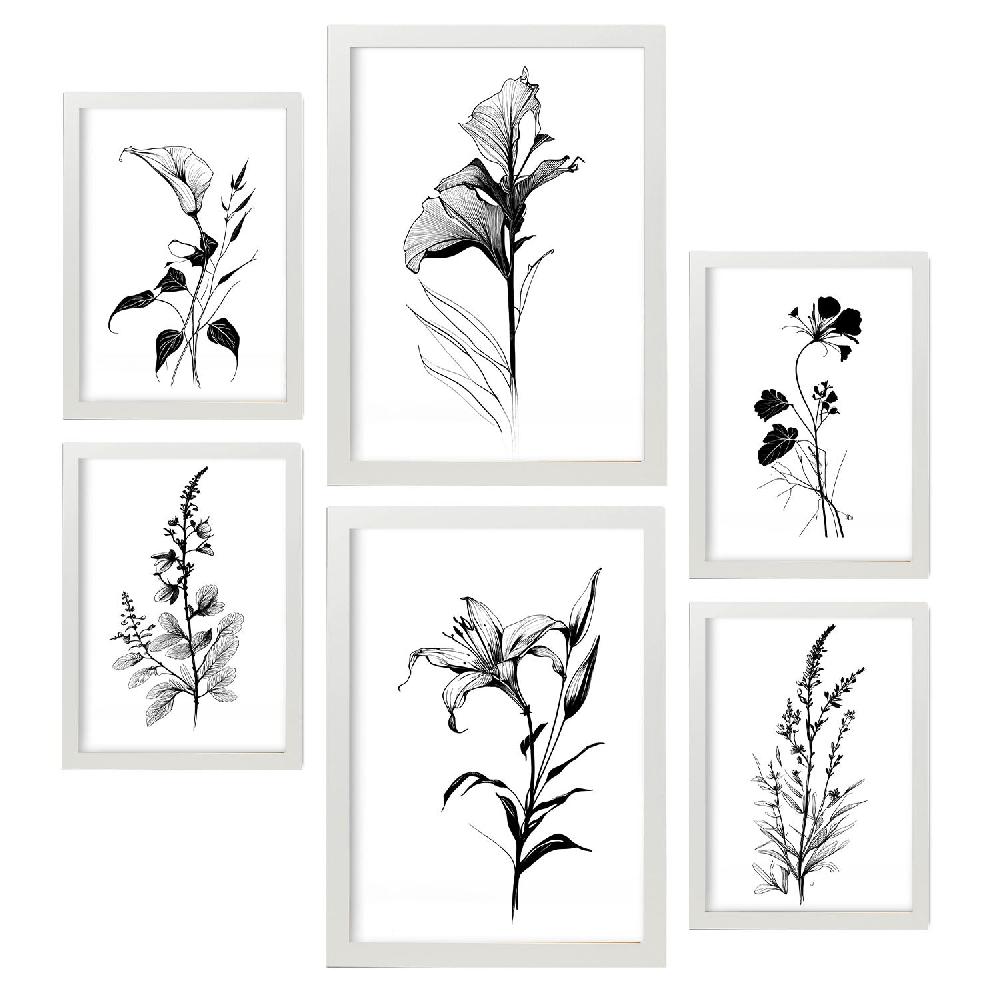 nacnic Láminas Nacnic Line Flowers Set_1 Tienda de fábrica