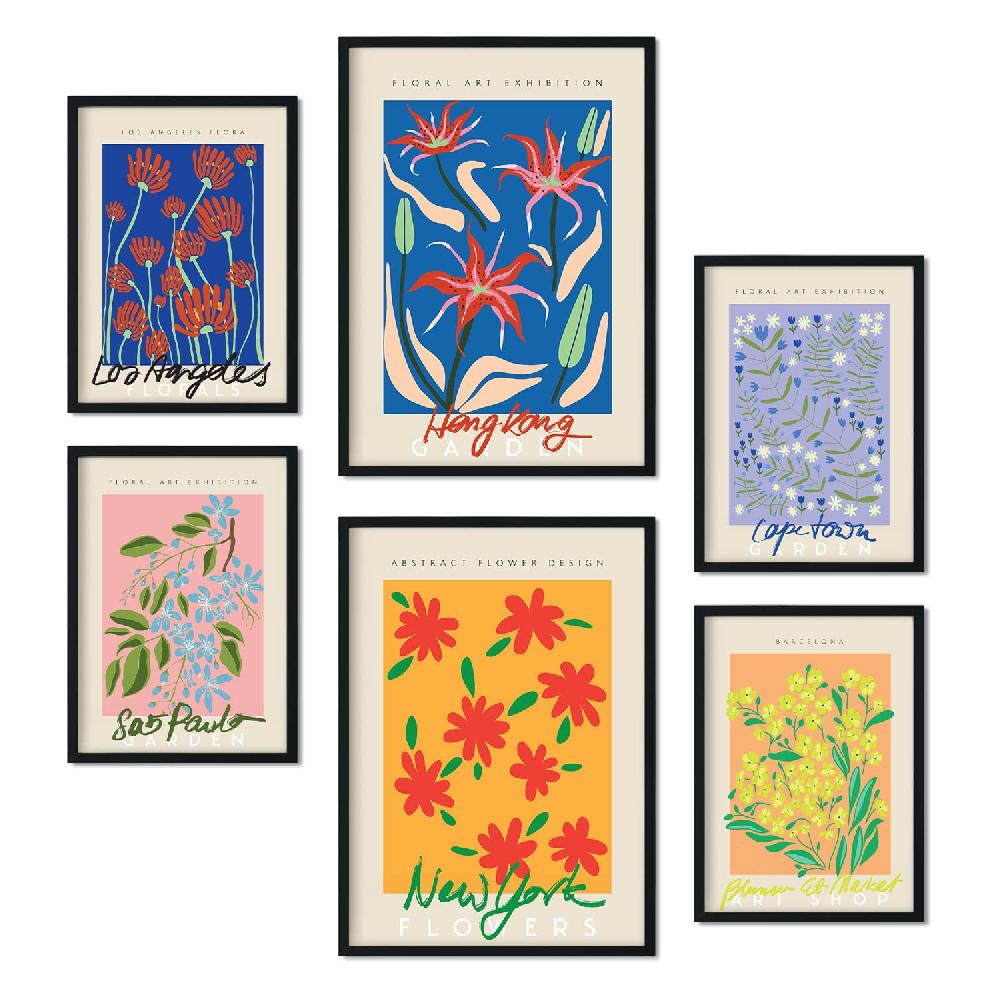 nacnic Set de 6 láminas de Galería Floral en estilo collage Ahorra y exporta