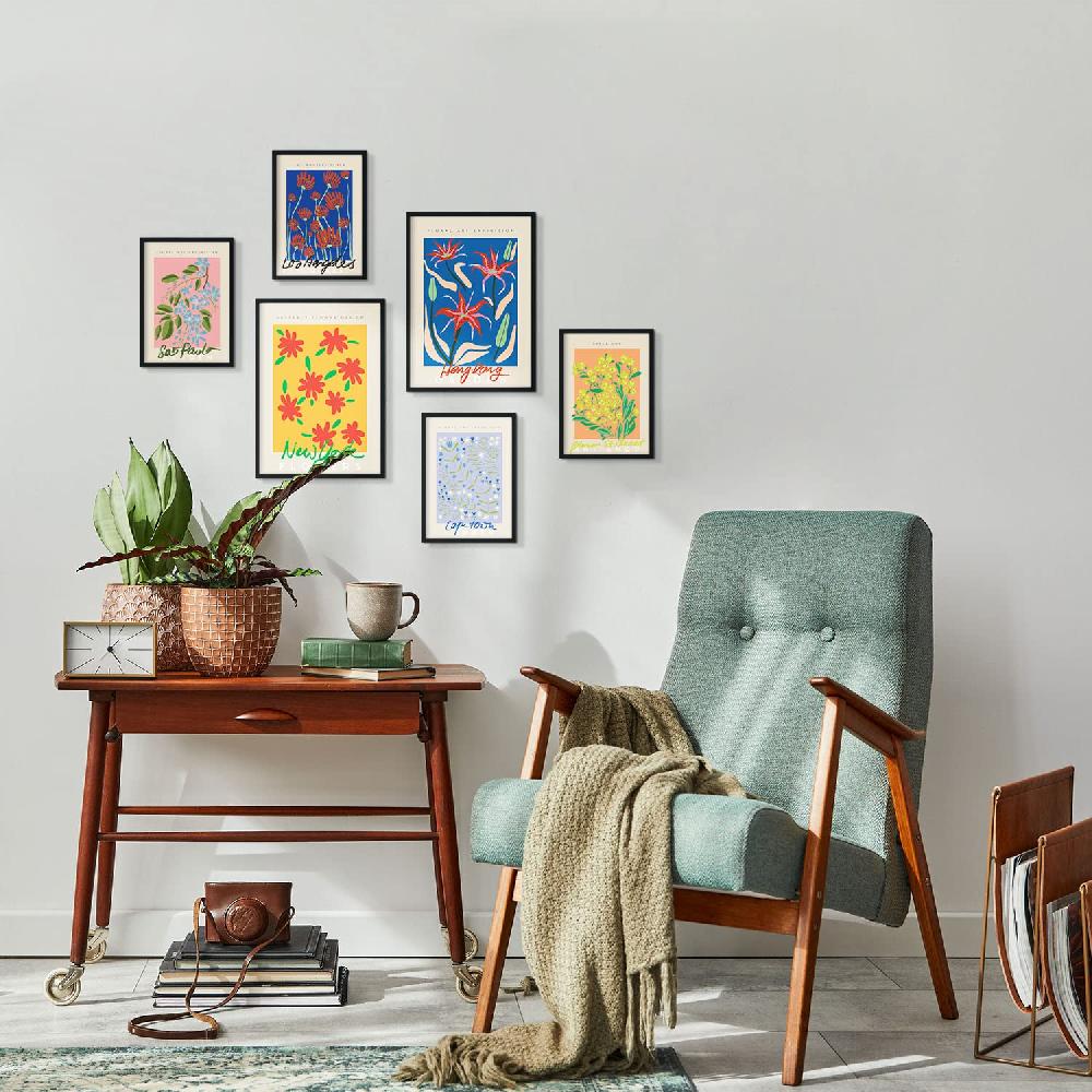 nacnic Set de 6 láminas de Galería Floral en estilo collage Ahorra y exporta