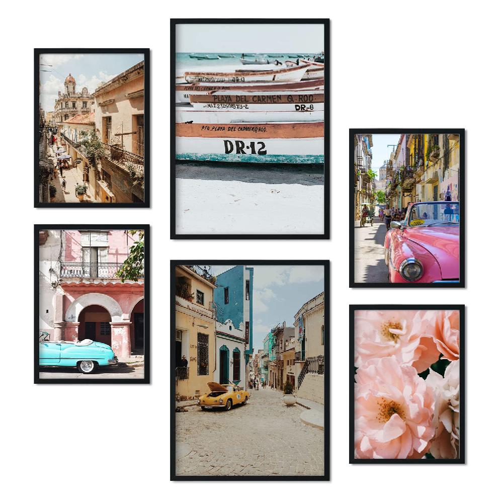 nacnic Pack 6 Láminas Ciudad Cuba - Paisaje Playa Verano Cubano Ofertas de temporada