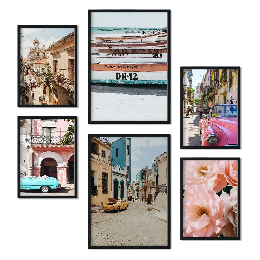 nacnic Pack 6 Láminas Ciudad Cuba - Paisaje Playa Verano Cubano Ofertas de temporada