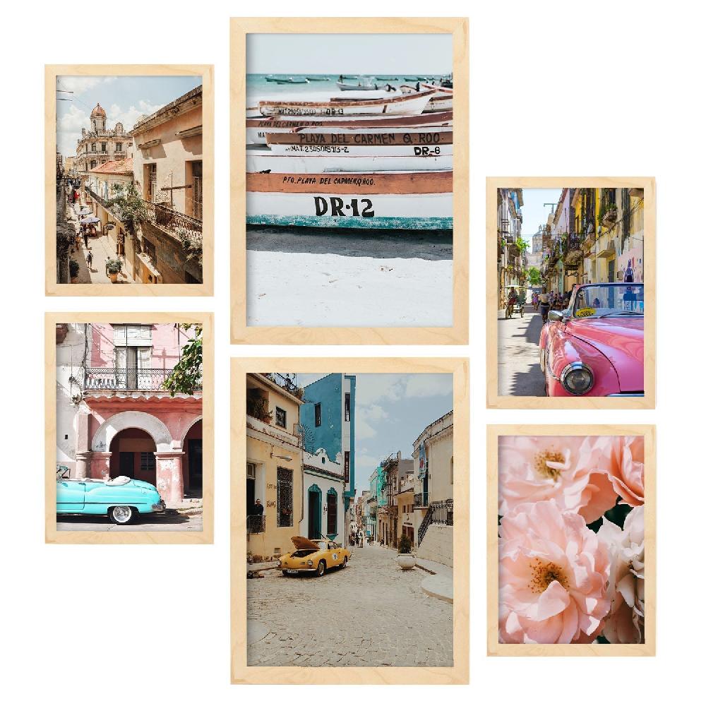 nacnic Pack 6 Láminas Ciudad Cuba - Paisaje Playa Verano Cubano Ofertas de temporada