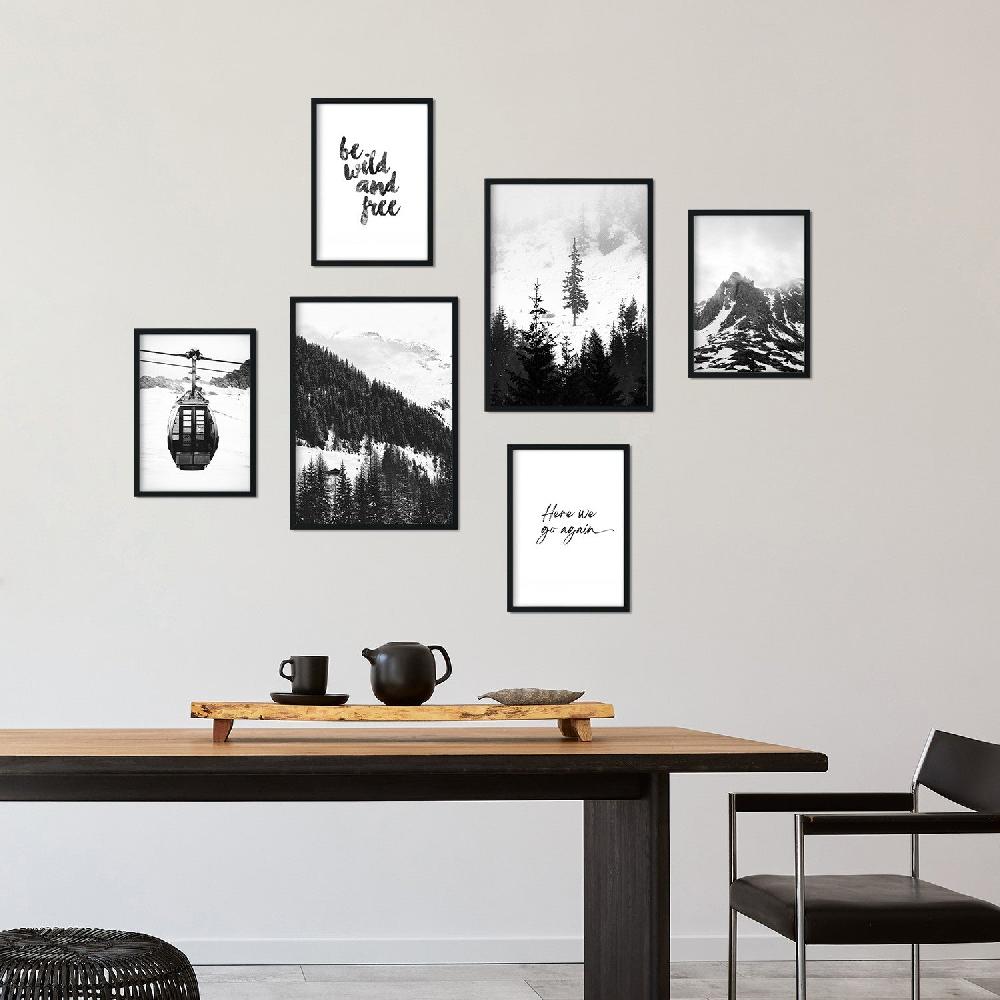 nacnic Láminas Fotográficas Nórdicas y Modernas de Invierno en Blanco y Negro